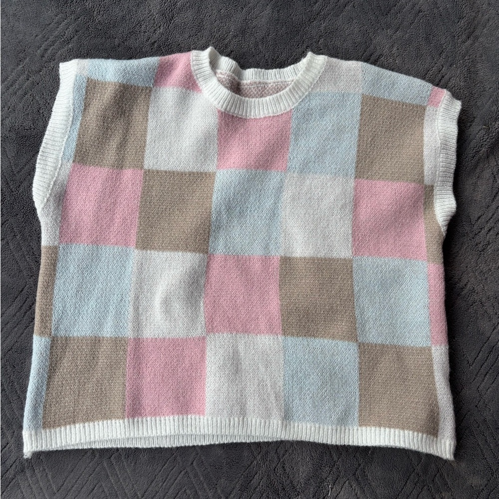 Colorful Checkered Women's Sweater
